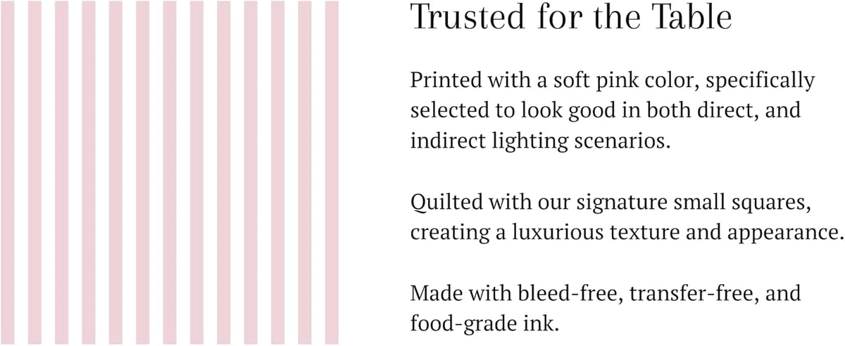 Pale Pink Cocktail Napkins Striped Paper Cocktail Napkins (Non-Toxic Ink) girl baby shower party decorations light pink and White blush Disposable Napkin set (50ct) 5" x 5"