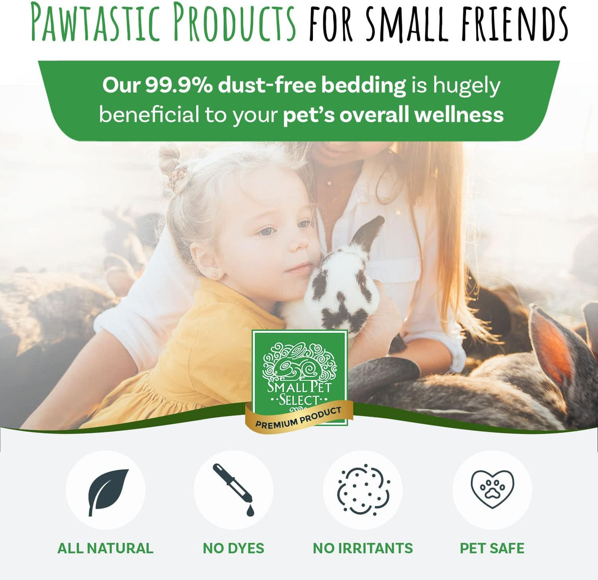 Small Pet Select Premium Natural Aspen Bedding, Animal Bedding for Small Indoor and Outdoor Pets, Made in The USA, Jumbo Size 282 L (2 Pack, 141 L Each)
