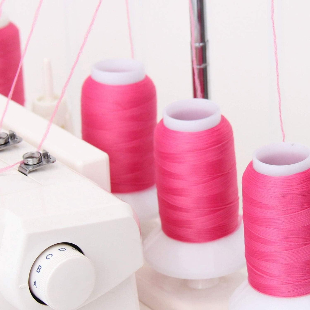 Wooly Serger Thread, Nylon 1000m, Peach 9198 | Stretchy textured nylon serger thread for knits, swimwear, lingerie and soft seams. Great for loopers and coverstitch.