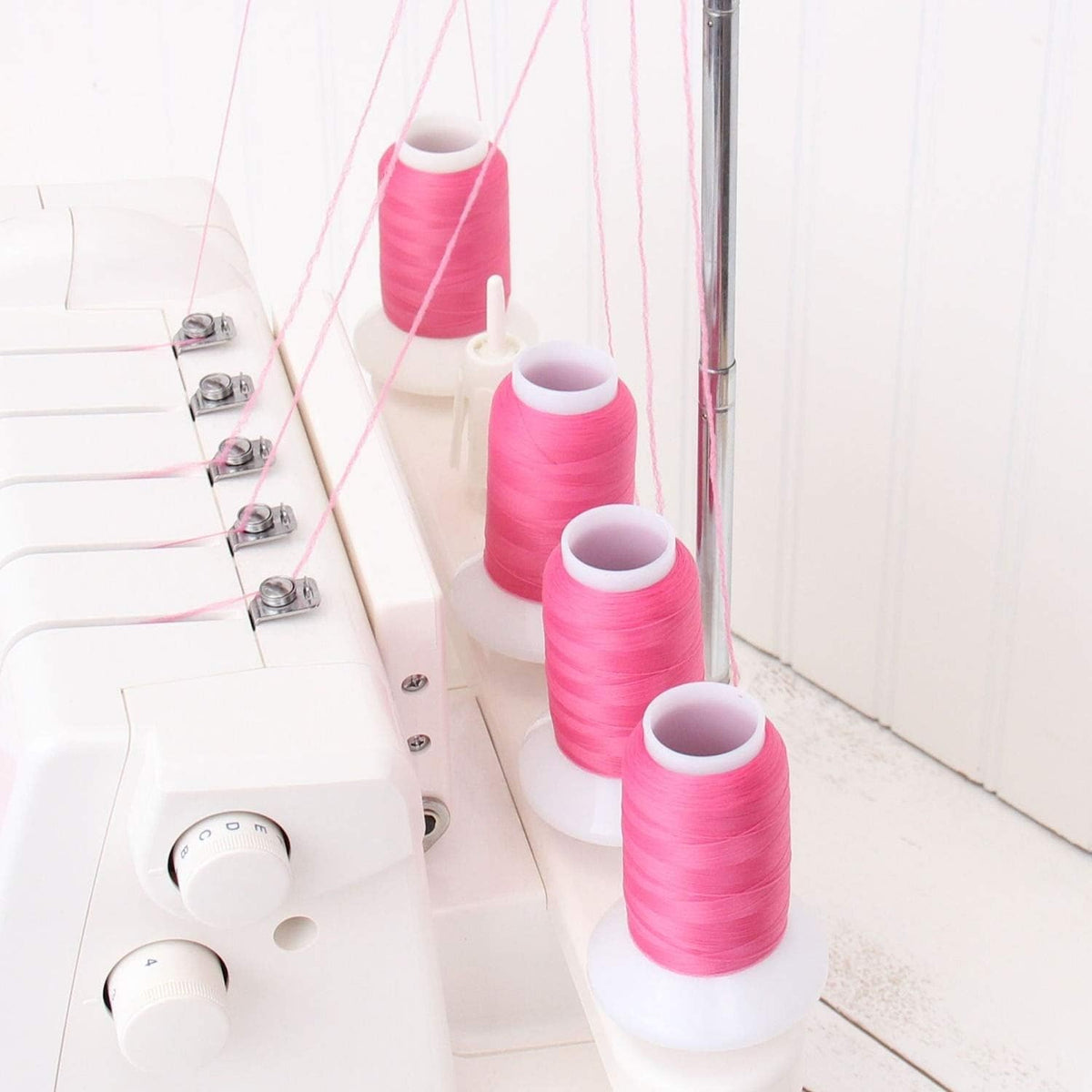 Wooly Serger Thread, Nylon 1000m, Peach 9198 | Stretchy textured nylon serger thread for knits, swimwear, lingerie and soft seams. Great for loopers and coverstitch.