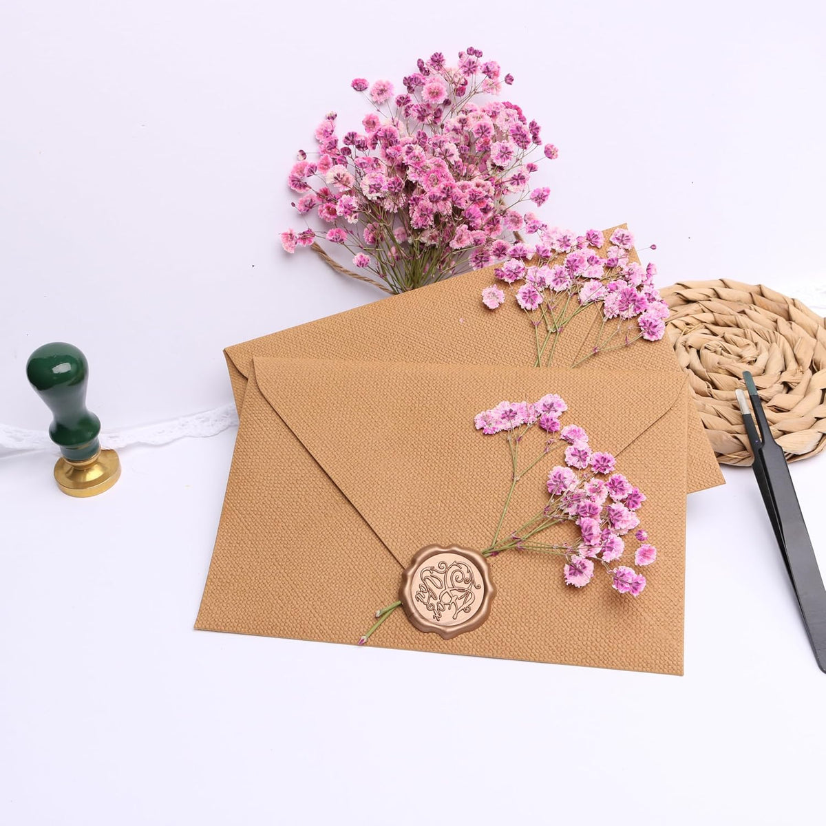 Pink 70 Pcs Small Dried Babys Breath Flowers for Resin ,Real Dried Babys Breath Pressed Flower for Wedding Invitations Wax Seals ,Dry Flat Baby's Breath Flower with 2 Tweezers.