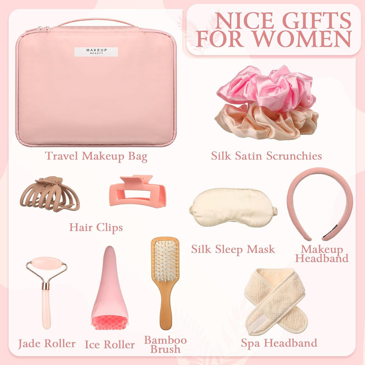 11 Pcs Pink Box Pack for Women Pink Spa Birthday Basket Gifts