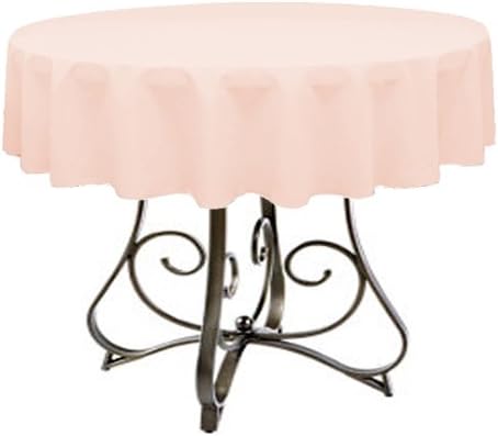 58-Inch Round Polyester Tablecloth - Available in 40+ Trending Colors! Perfect for Restaurants and Weddings - Choose from Classic White, Elegant Navy, and More! (Peach)