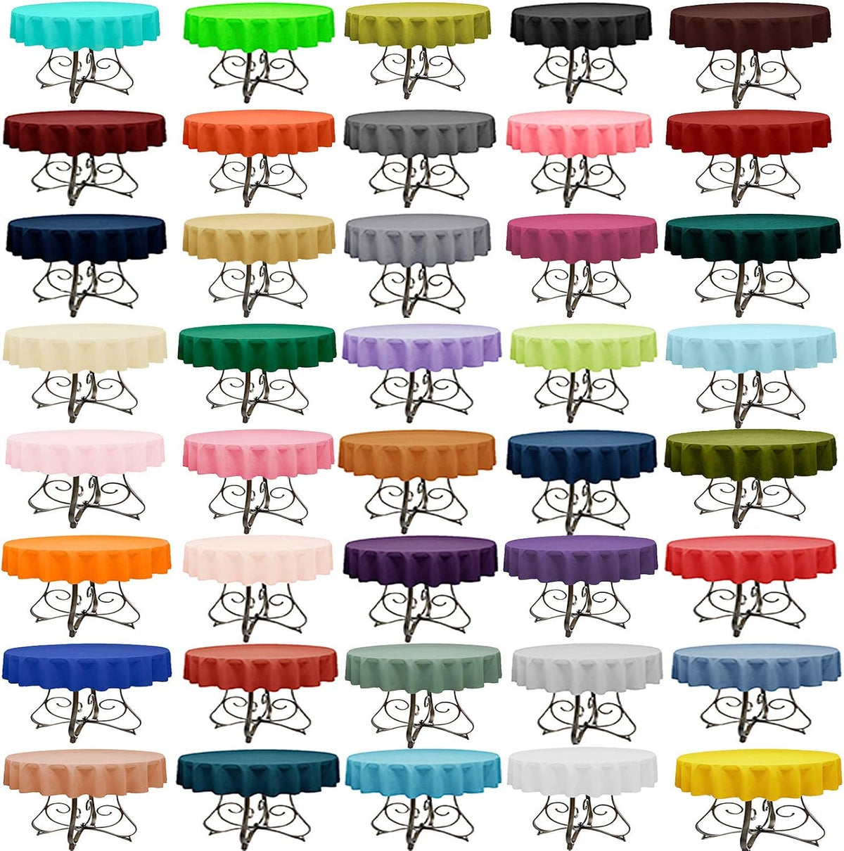 58-Inch Round Polyester Tablecloth - Available in 40+ Trending Colors! Perfect for Restaurants and Weddings - Choose from Classic White, Elegant Navy, and More! (Peach)