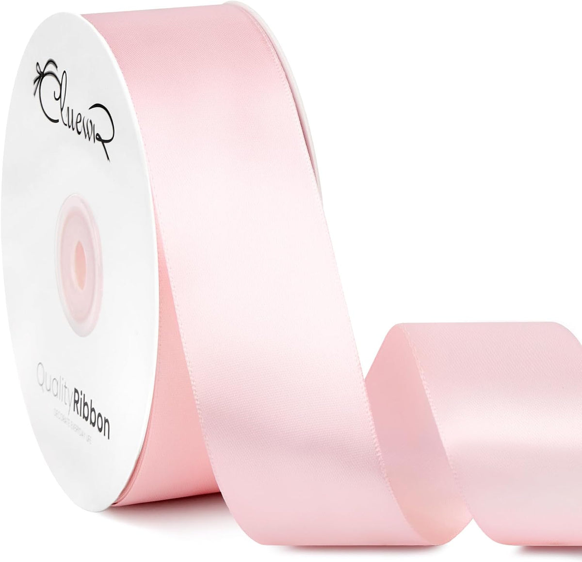 Double Faced Light Pink Satin Ribbon, 1-1/2 Inches, 50 Yards
