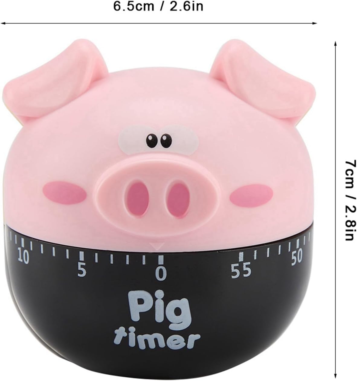 Cute Cartoon Pig Kitchen Timer Mechanical Timers Counters for Cooking Timing Tool Portable Alarm Clock Kitchen Cooking Tool Cooking Mechanical Home Decor Counter (Pink)