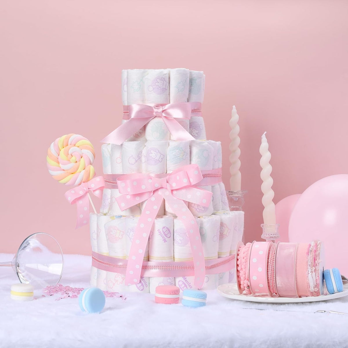 Pink Ribbons for Crafts 6 Rolls Baby Pink Ribbons