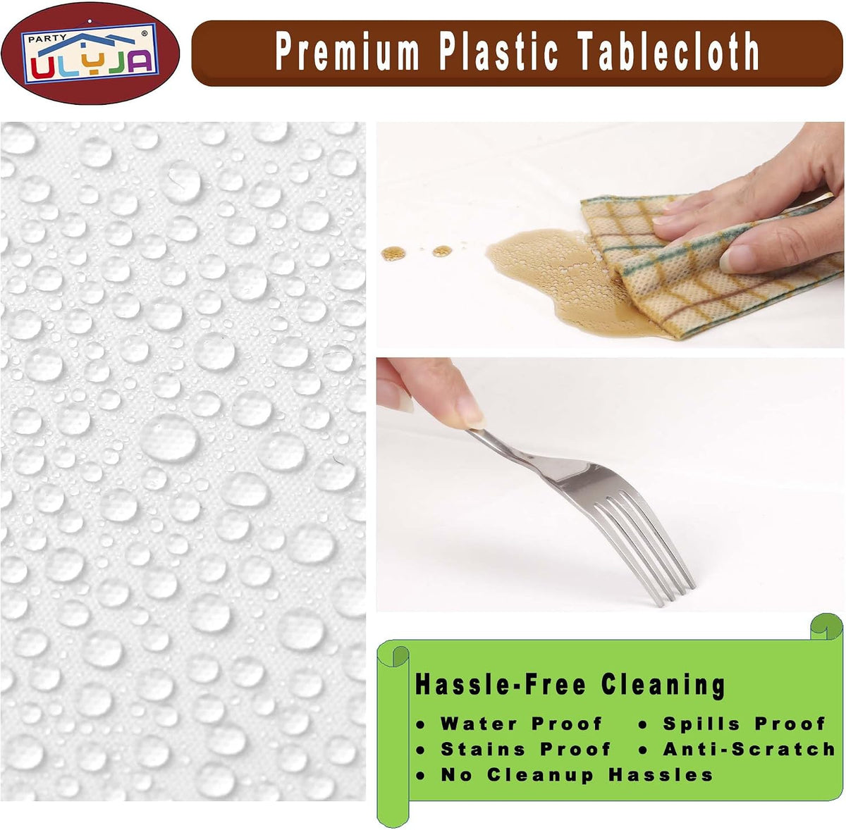 Peach Tablecloths Plastic 3 Pack Premium 84 Inches Disposable Table Covers Decorative Table Cloths for Round Dinning Kitchen Tables