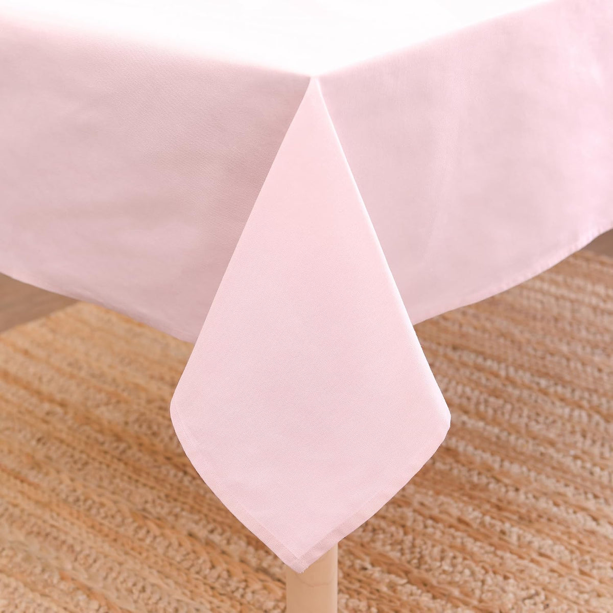 Cotton Tablecloth Rectangular 56"x72" Light Pink