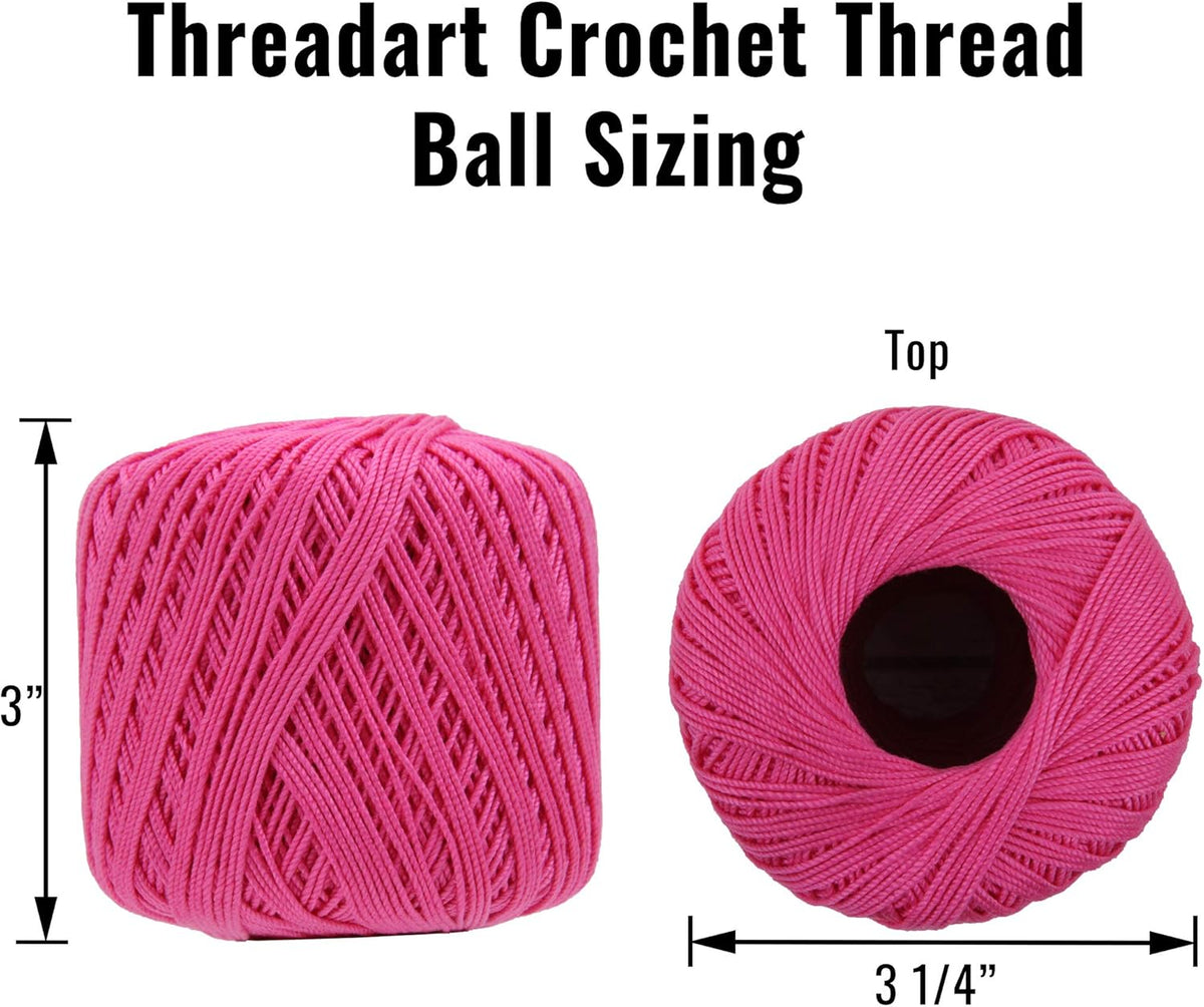 100% Cotton Crochet Thread Size 10, Light Pink 4 | Soft pure cotton crochet thread for lace, doilies, amigurumi and crafts. Smooth finish with crisp stitch definition.