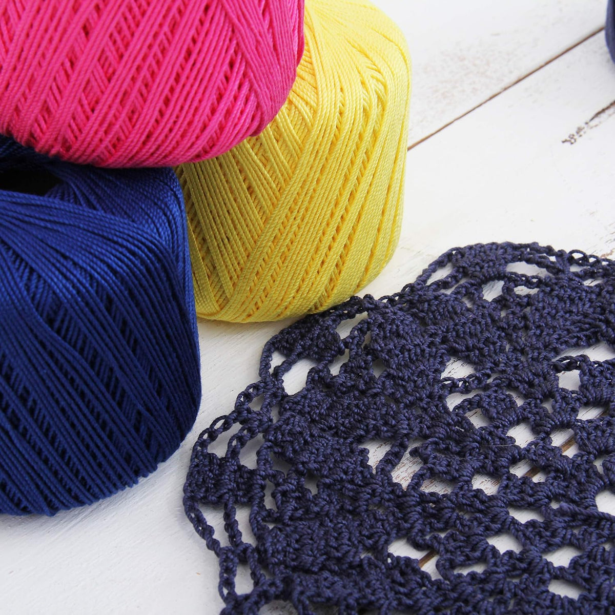100% Cotton Crochet Thread Size 10, Light Pink 4 | Soft pure cotton crochet thread for lace, doilies, amigurumi and crafts. Smooth finish with crisp stitch definition.
