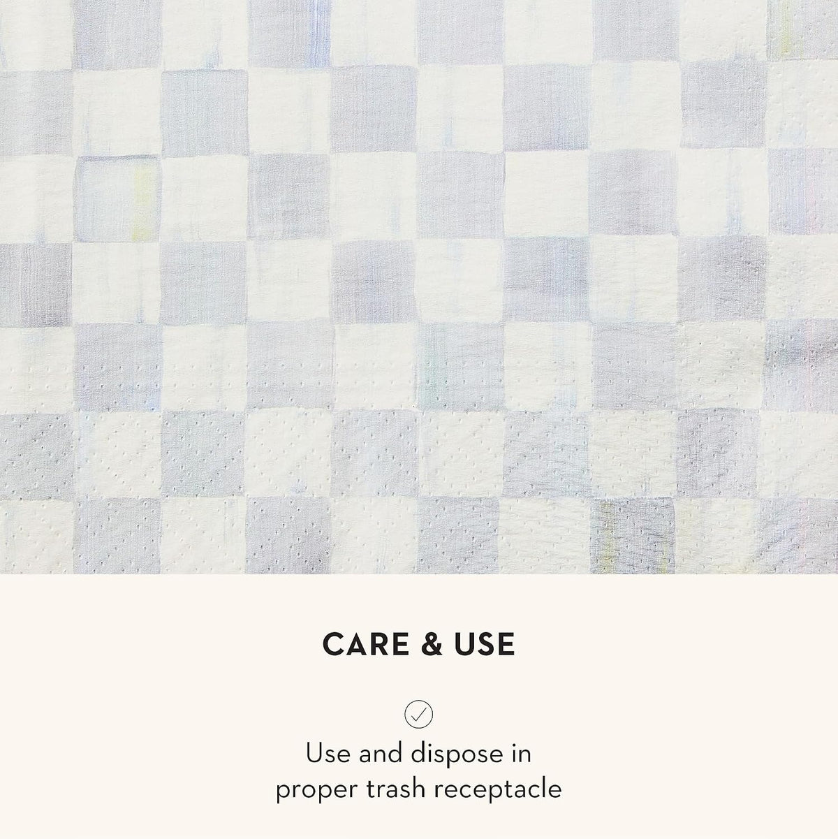 MACKENZIE-CHILDS Cocktail Paper Napkins, Stylish Paper Cocktail Napkins for Parties and More, Gray-and-White Sterling Check
