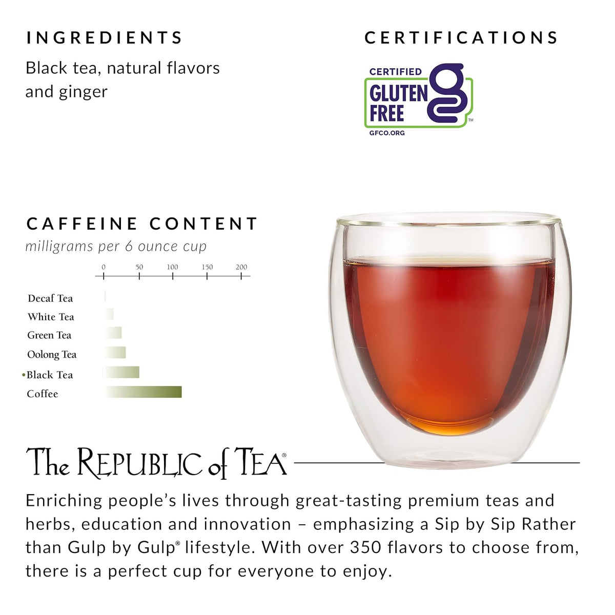 Ginger Peach Super Refill Black Tea, 100 Count