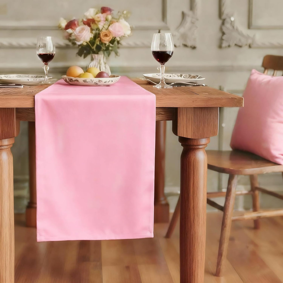 Pink Waterproof Decorative Table Runner 36 Inches Long