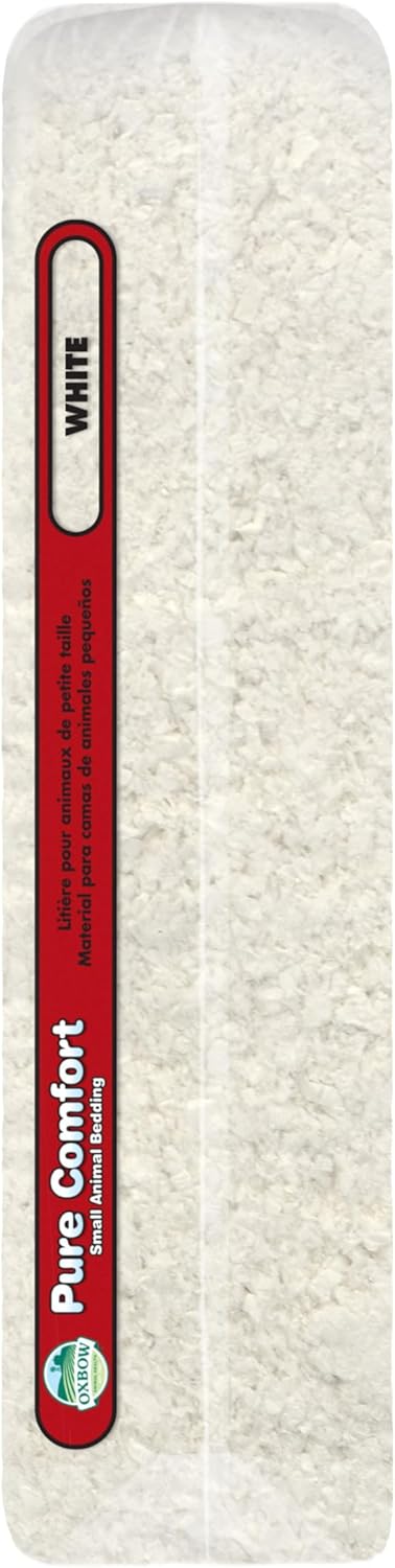 Oxbow Pure Comfort Small Animal Bedding, Odor & Moisture Absorbent Litter for Bunny Litter Box, Low Dust Bedding for Guinea Pig Cage, White Paper, 36 Liter Bag