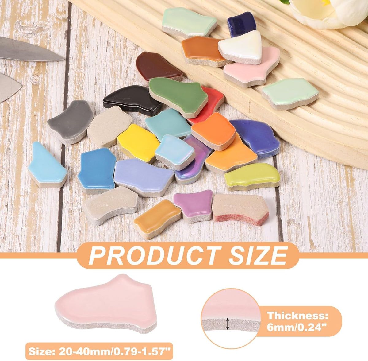 250g/0.55LB Irregular Ceramics Mosaic Tiles, 0.79"-1.57" Mosaic Stained Tile Broken Porcelain Pieces Stones Bulk for DIY Craft Making Vases Home Decoration, Pink