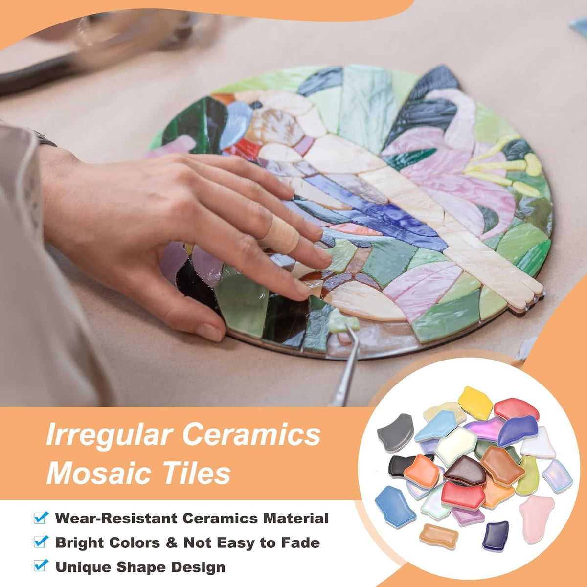 250g/0.55LB Irregular Ceramics Mosaic Tiles, 0.79"-1.57" Mosaic Stained Tile Broken Porcelain Pieces Stones Bulk for DIY Craft Making Vases Home Decoration, Pink