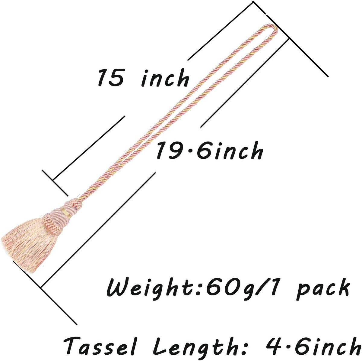 4 Pack Curtain Tie Backs Rope Tassels for Curtain Holdback