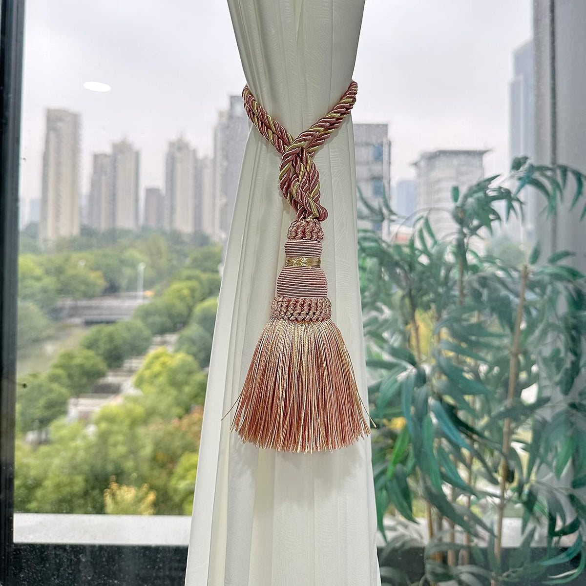 4 Pack Curtain Tie Backs Rope Tassels for Curtain Holdback