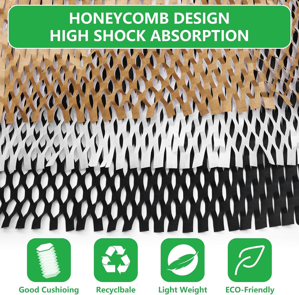 Honeycomb Packing Paper 15"x131' Recyclable Honeycomb Paper Moving Supplies Bubble Paper Wrapping Protective Roll with 30 Fragile Sticker Labels and 66ft of Jute rope (Light pink)