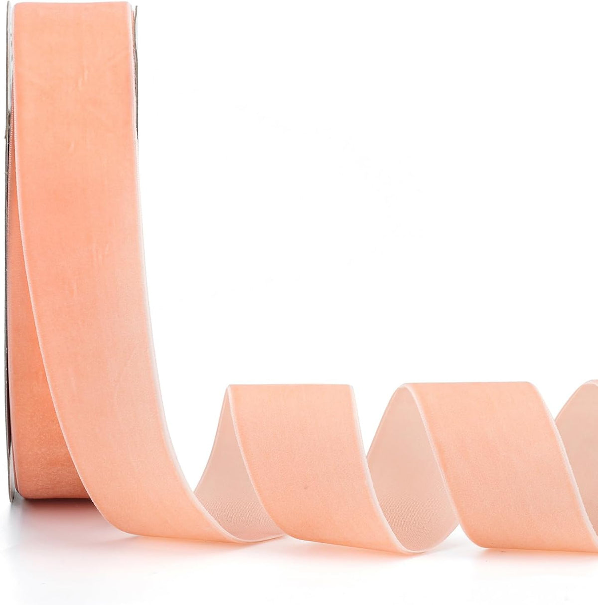 Peach Velvet Ribbon 1-1/2 Inch x 20Yd,Great for Gift Wrapping,Hair Bows,Christmas,Wedding Party Decoration(1-1/2" Peach)
