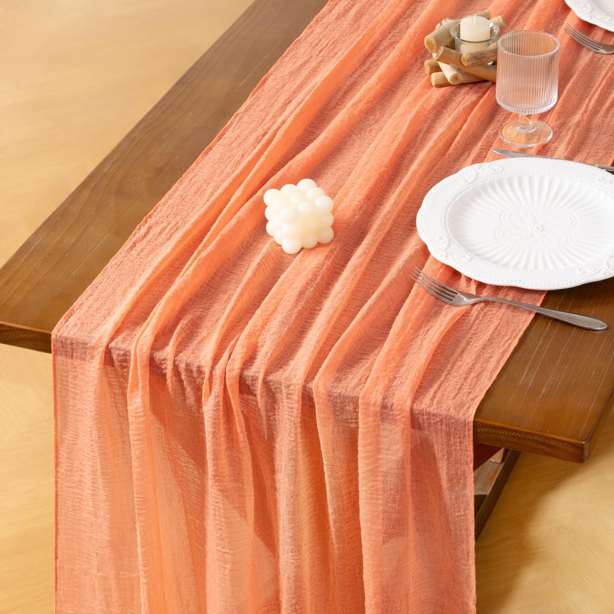 Cheesecloth Table Runner Fall Boho Wedding Shower Party Home Decor