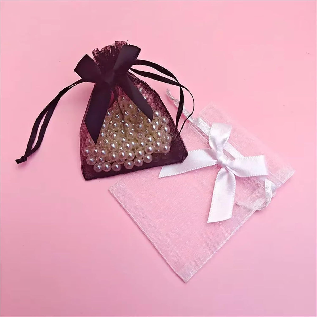 Cookie Packaging Bag 100pcs Bowknot Organza Gift Bag 7x9 9x12 10x15 Jewelry Bags Wedding Party Jewelry Candy Drawstring Packaging Pouch Gift Bag(Peach,9x12cm)