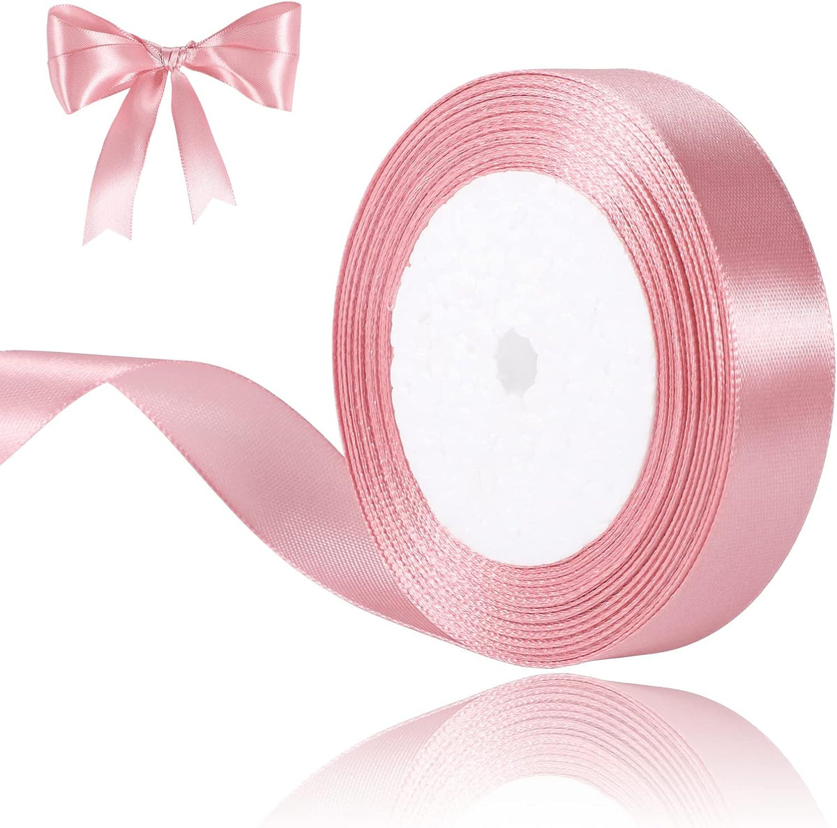 Pink Satin Ribbon 1 Inch x 22m for Gift Wrapping, Bows, Wedding Decor