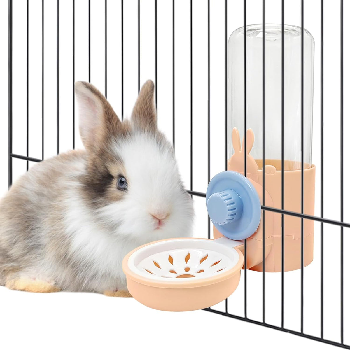 kathson Rabbit Water Dispenser for Cage 17 Oz Hanging Guinea Pig Water Bottle No Drip Gravity Automatic Bunny Water Bottle No Leak Small Animal Water Bottle for Chinchilla Ferret Hamster (Pink)