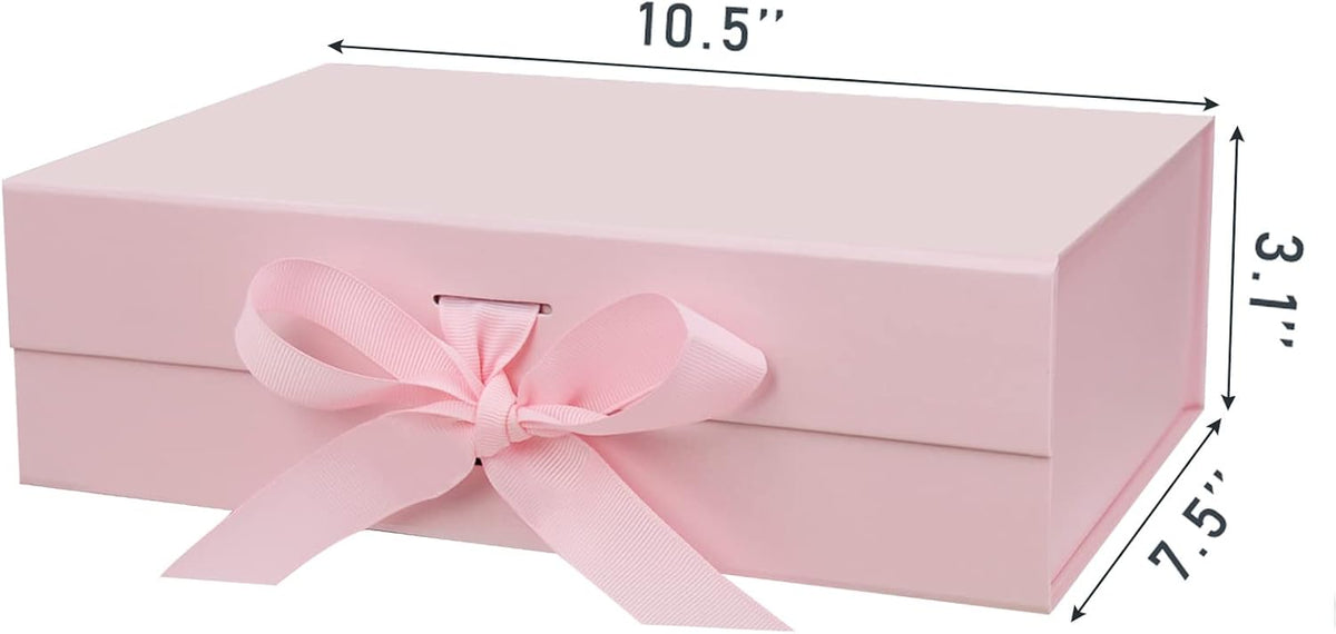 5 Pack 10.5"x7.5"x3.1" Pink Magnetic Gift Box with Lids for Present