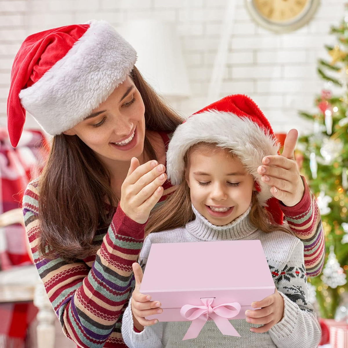 5 Pack 10.5"x7.5"x3.1" Pink Magnetic Gift Box with Lids for Present