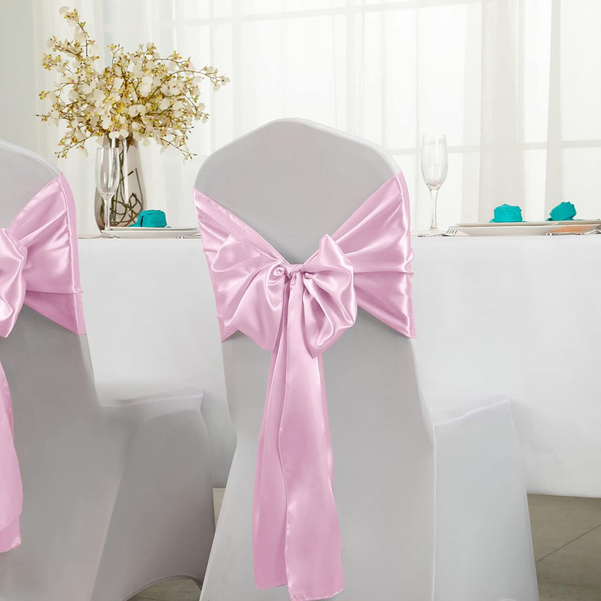 12 Pack Light Pink Satin Table Runner 12 x 108 Inch