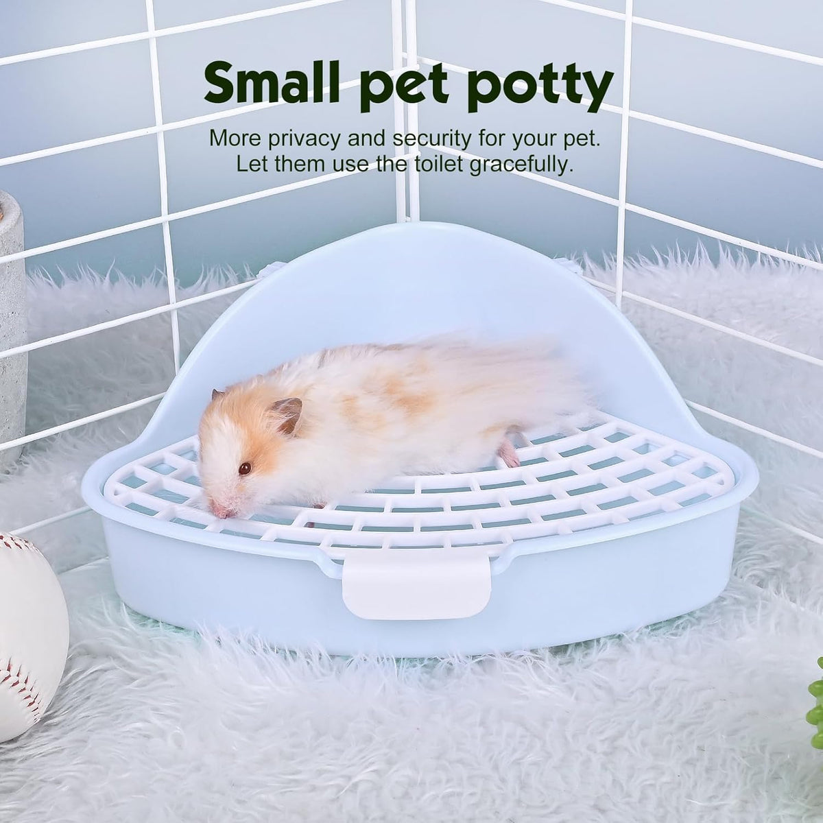RUBYHOME Triangle Potty Trainer Corner Litter Bedding Box Pet Pan for Baby Rabbit, Chinchillas, Small Guinea Pigs, Ferret, Galesaur