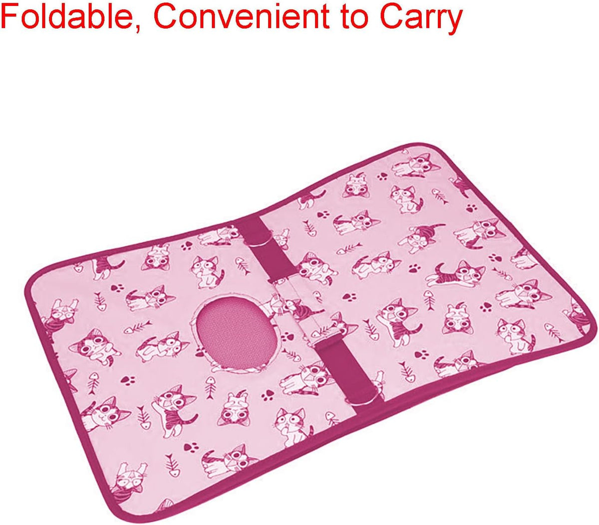 Pet Carrier with Shoulder Strap, 14 Inch x 9.4 Inch x 7 Inch Foldable Pink Breathable High Strength Oxford for Less Than 4.4 Pound Dog and Cat (Small)