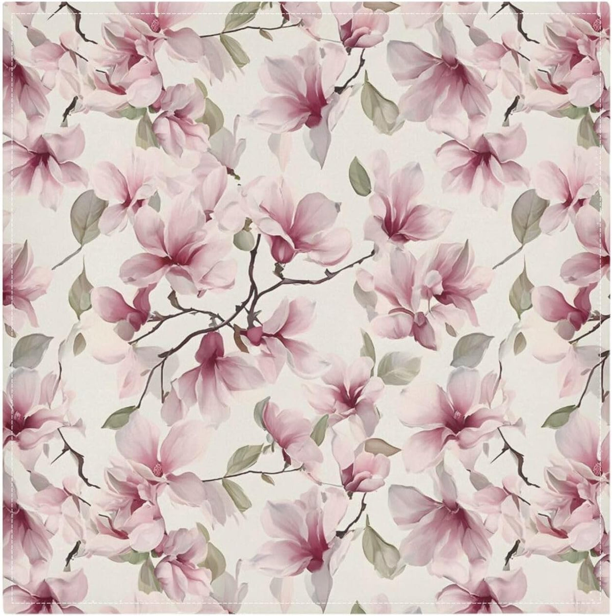 Pink Flower Pattern Cloth Napkins Soft Comfortable Reusable Table Cloth Napkins for Dinner Wedding Festivals Parties, 20x20 inches