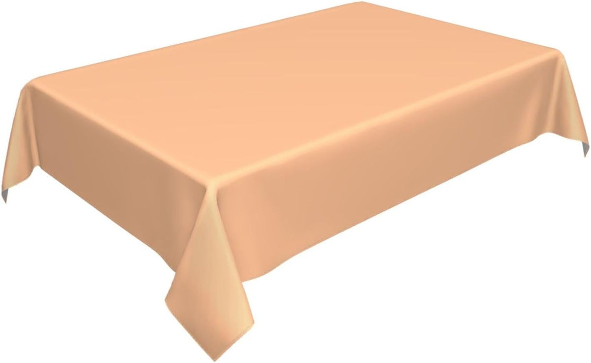 Trendy Peach Solid Color Elegant Rectangle Table Cloth Soft Washable Oblong Tablecloth Covers for Kitchen & Table Linens 54" x 72"