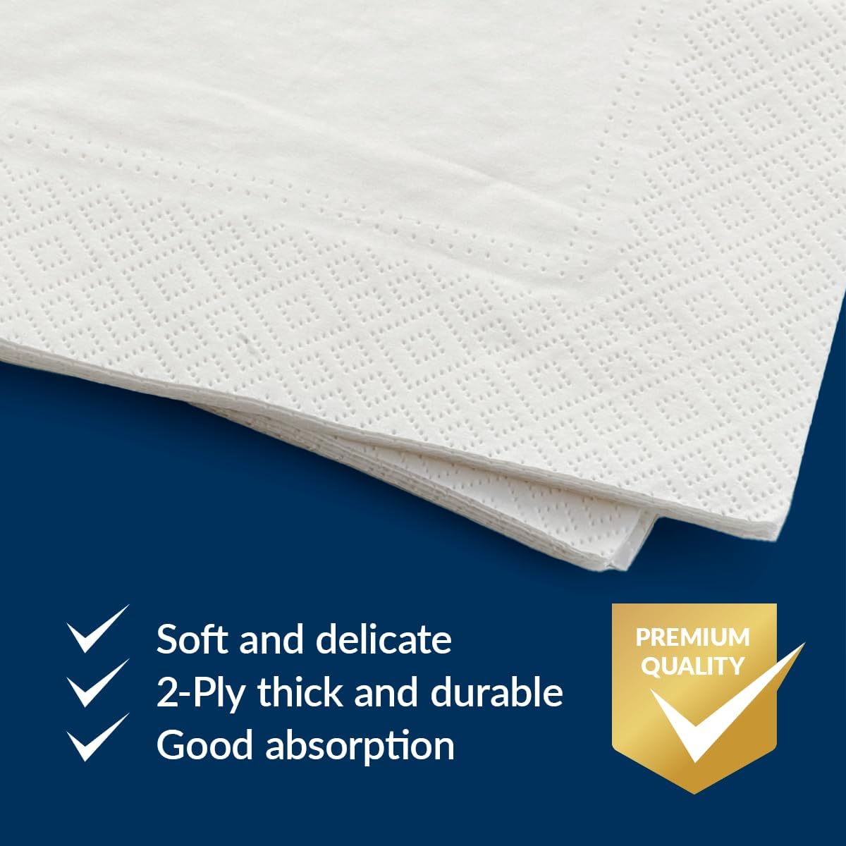 PAW - Luncheon Gingham Napkins 6,5'' x 6,5'', Disposable Checkered Napkins with Orange Plaid, Lunch Paper Napkins for Picnics, Wedding, Birthday, Decoupage, Tableware Party Supplies, 50 Count