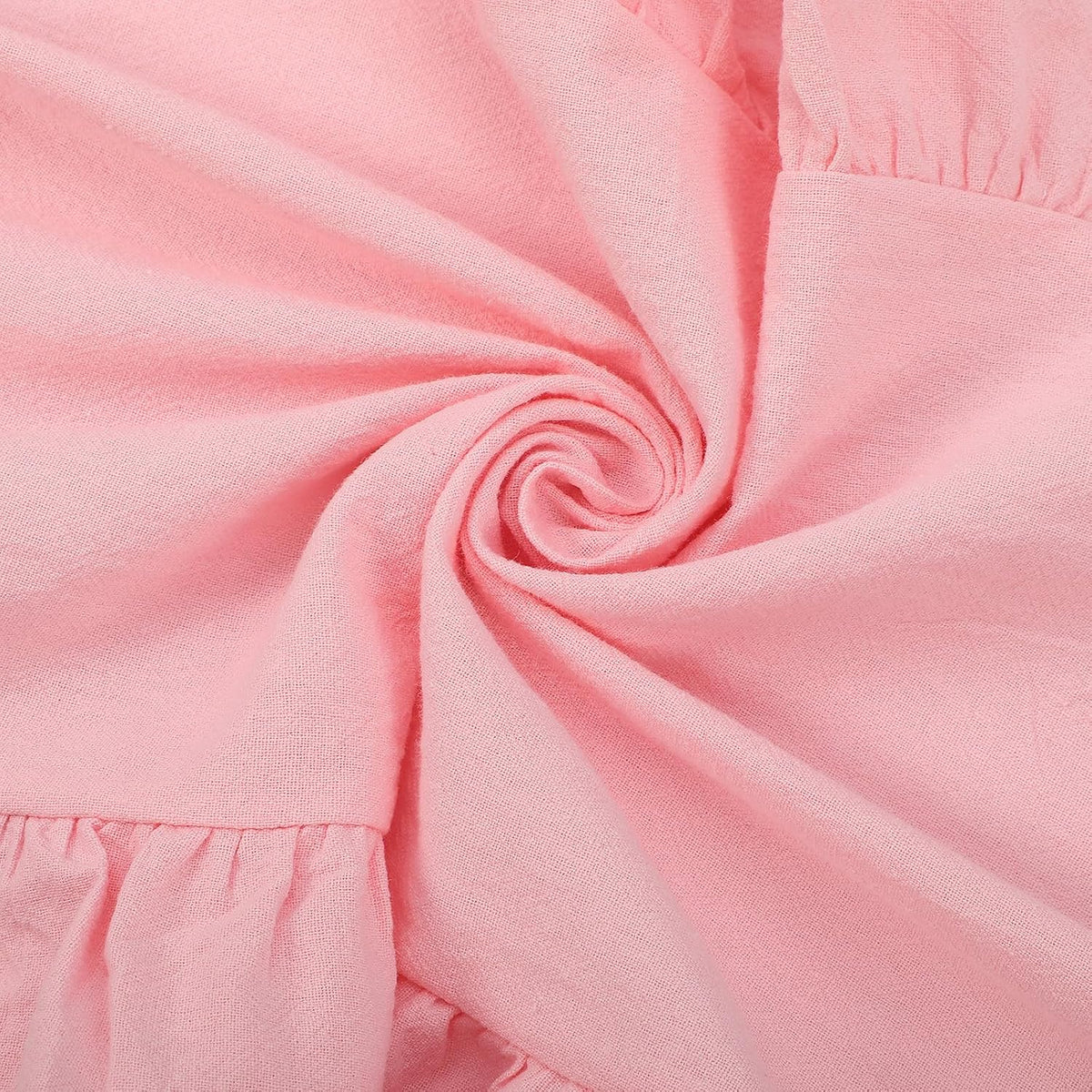 Pink Ruffled Table Runner 118 Inches Long, Scalloped Edge