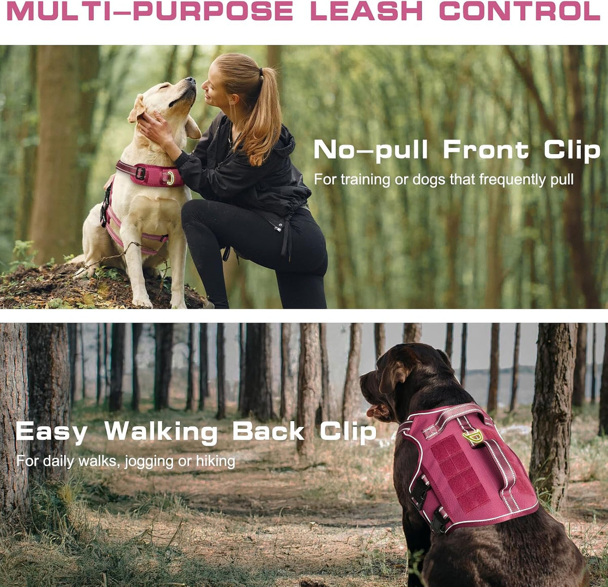 Dog Harness Medium Sized Dog, No Pull Dog Vest with Molle System