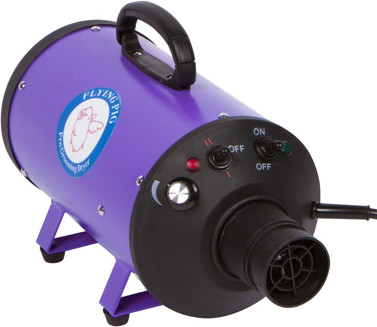 Flying Pig High Velocity Dog Pet Grooming Dryer w/Heater (Model: Flying One, Purple)