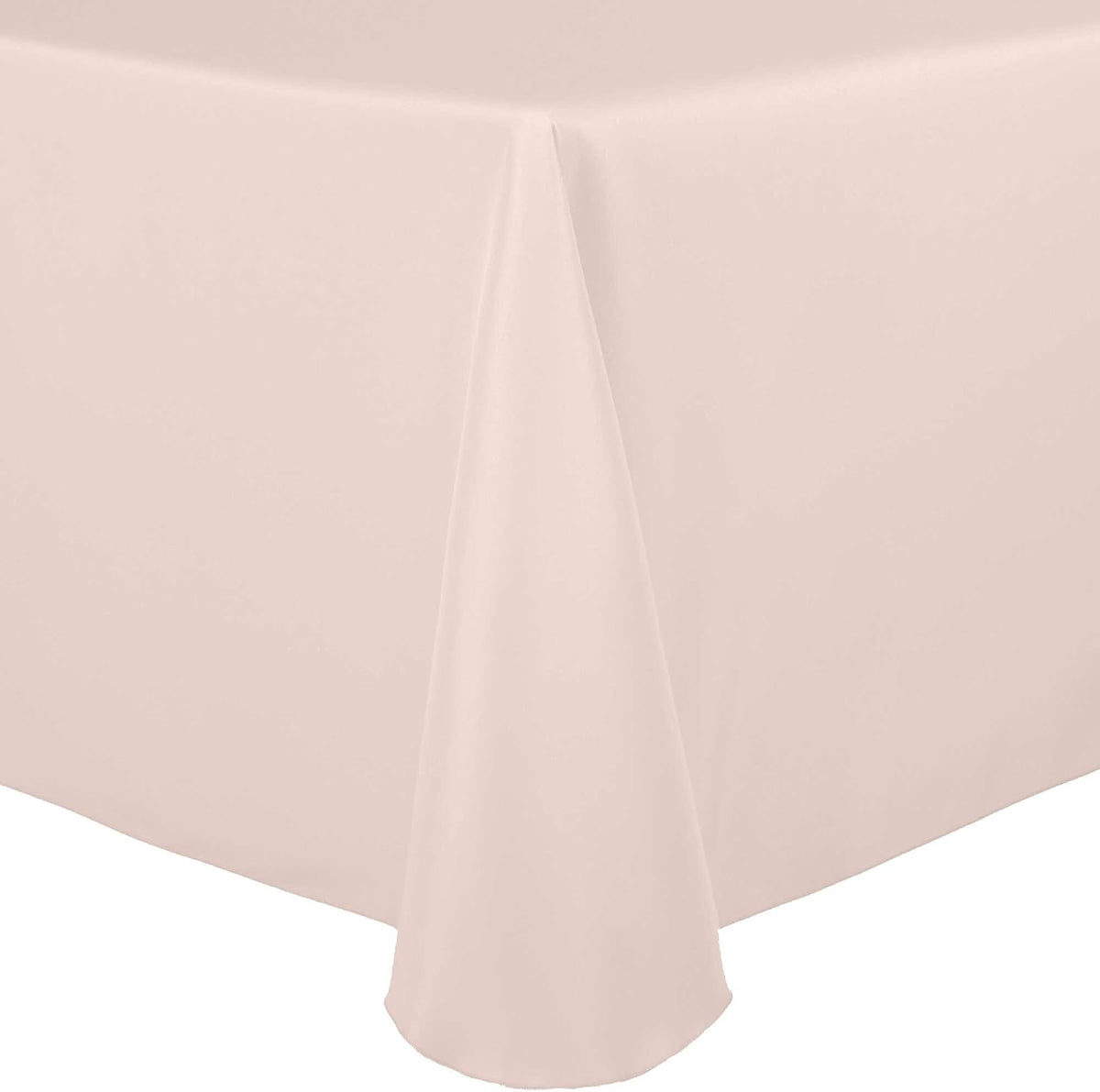 90x132-Inch Rectangular Polyester Tablecloth, Ice Peach