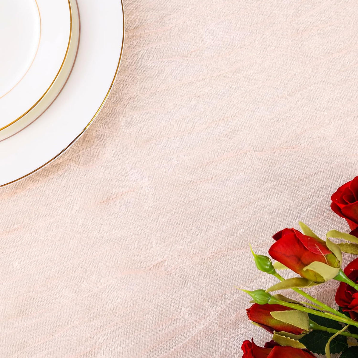 6pcs Coral Peach Spring Summer Cheesecloth Table Runner 35 x120 inches Rustic Gauze Boho Cheese Cloth Table Runner for Wedding Bridal Shower Baby Decoration