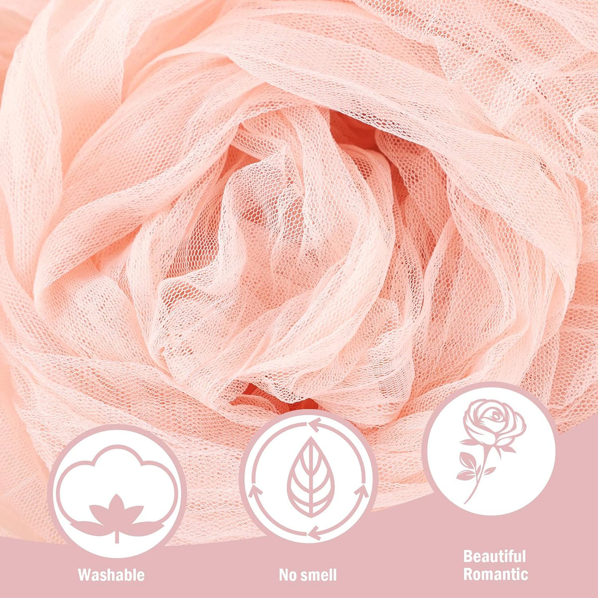 6pcs Coral Peach Spring Summer Cheesecloth Table Runner 35 x120 inches Rustic Gauze Boho Cheese Cloth Table Runner for Wedding Bridal Shower Baby Decoration