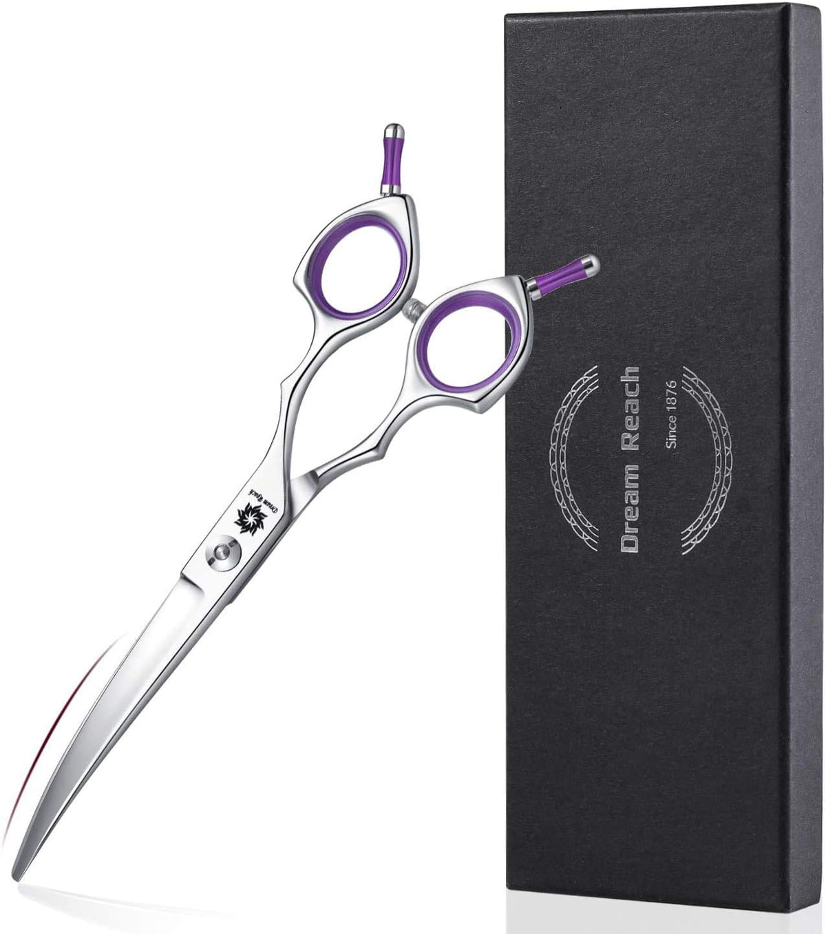 Dream Reach Dog Grooming Scissors - 6.5" Professional Sharp Downword Curved Shears with Ergonomic Handle for Cats Dogs
