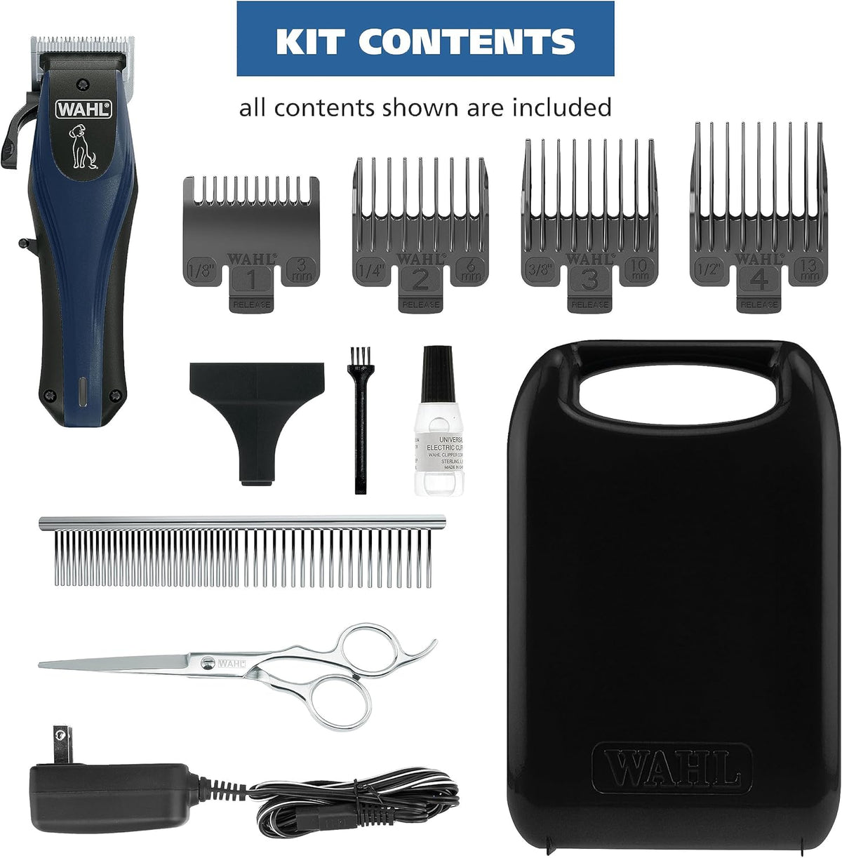 Wahl Power Pro Lithium Ion Rechargeable Cordless Dog Grooming Kit - Heavy Duty Cordless Electric Dog Clippers for Grooming The Thickest Coats - Model 3024675
